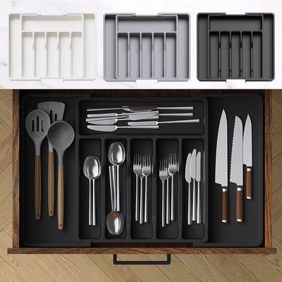 Silverware Drawer Organizer Expandable Utensil Tray for Kitc
