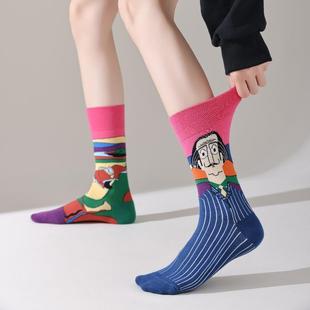 Cool Matching A B Socks For Couples Crazy Color Crew Socks