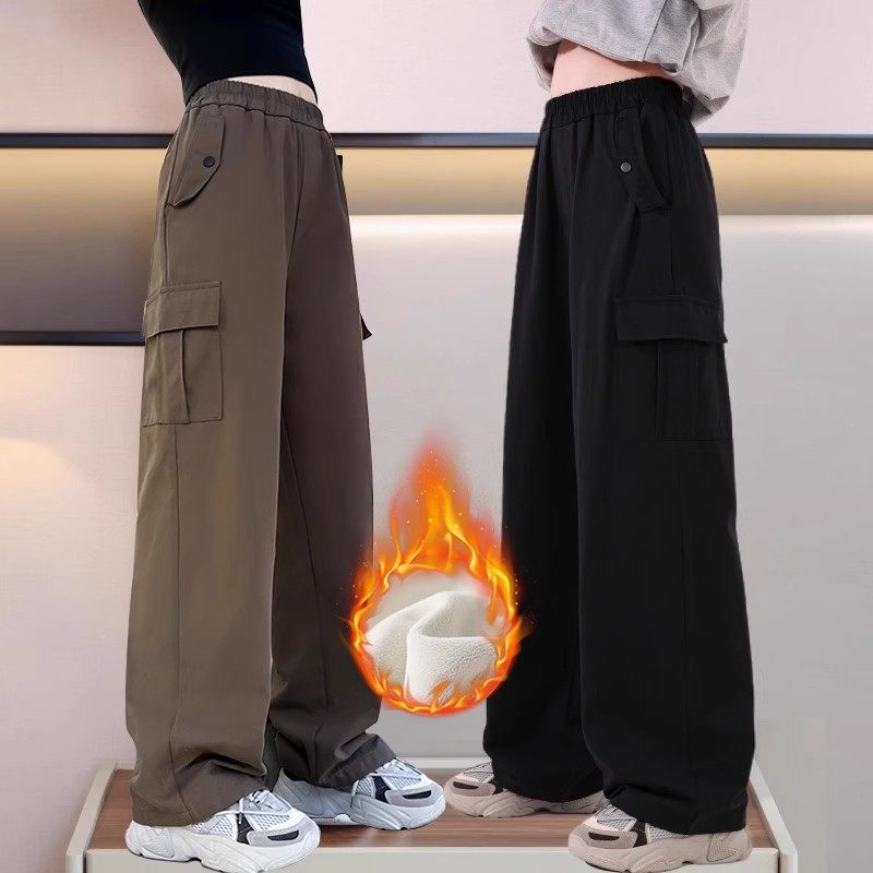 女童工装裤秋冬款2025新款儿童加绒运动阔腿裤女大童冬季休闲裤子,童装/婴儿装/亲子装,裤子,淘宝优惠券,粉丝福利购,淘宝优惠卷