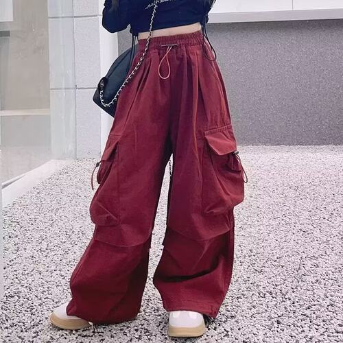 女童裤子工装裤春秋2026新款潮酷儿童爵士舞中大童秋装宽松休闲裤