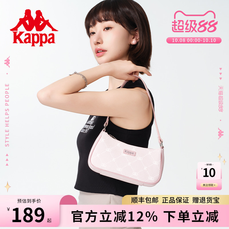 Kappa卡帕单肩包满印皮质感