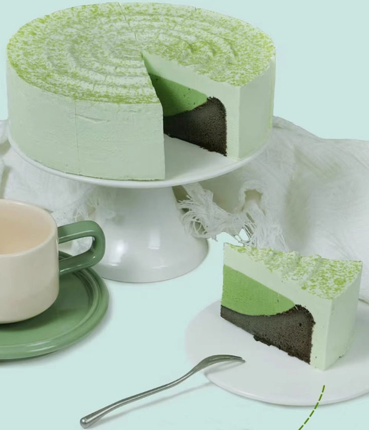 维益约翰丹尼抹茶凝乳蛋糕咖啡店网红稀奶油乳酪点心冷冻蛋糕