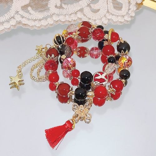 ch瓷国拟印象手链原创新款欧美风五常国瓷拟人双圈手链小众饰品