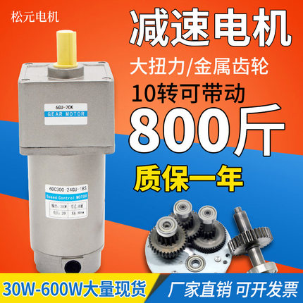 直流有刷减速电机大扭力12v24V48v可调速正反转/扭矩齿轮微型马达