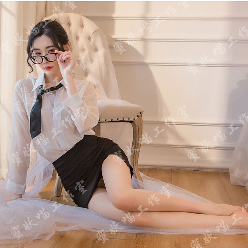 OL秘书制服情趣性感透视火辣内衣套装教师紧身包臀诱惑衬衫