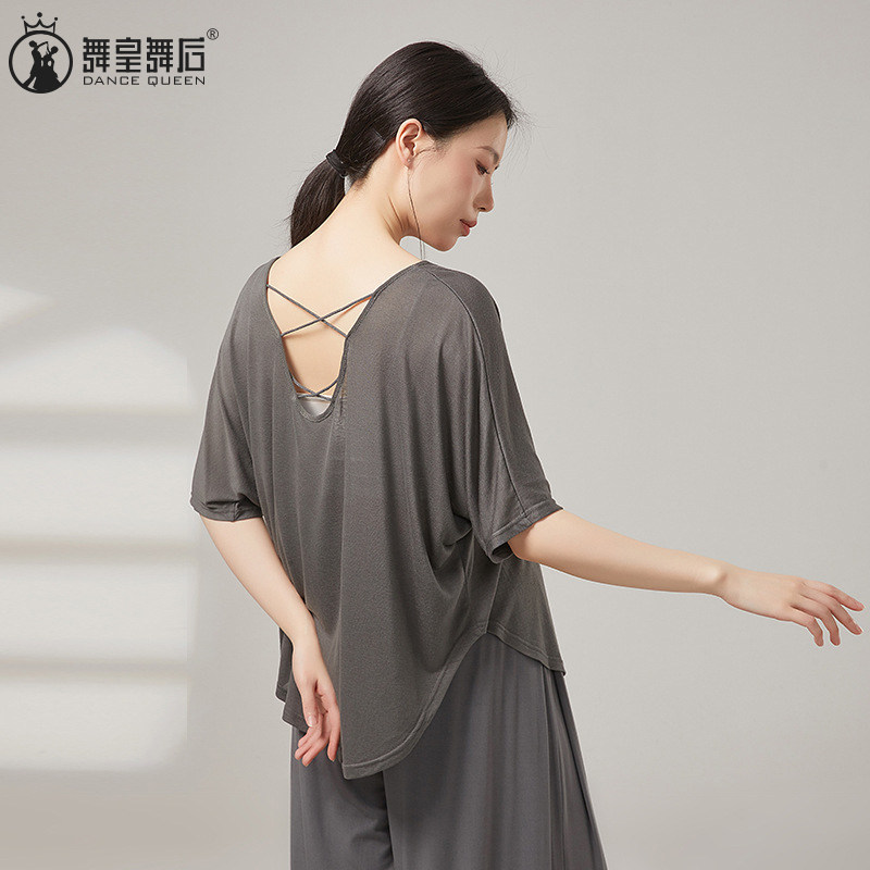 宽松罩衫长袖t恤练功服美背形体