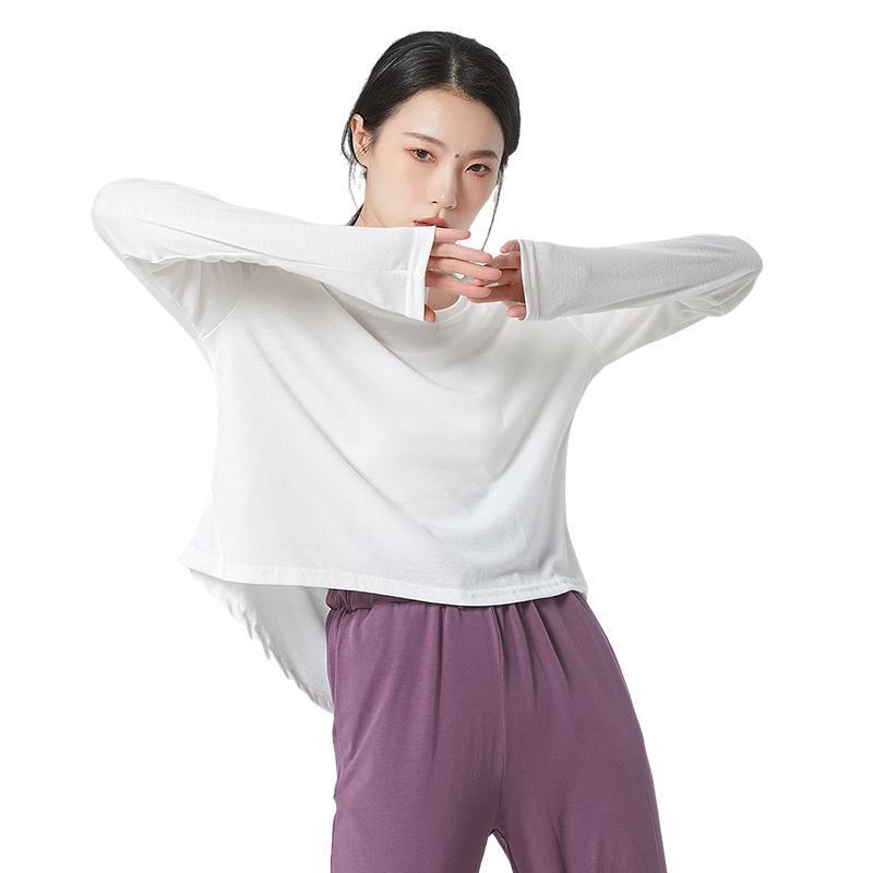舞蹈长袖罩衫上衣练功服女现代舞