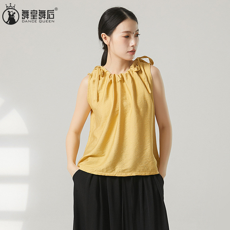 2026春夏新款现代舞蹈练功服女古典舞瑜伽无袖上衣日常绑带背心