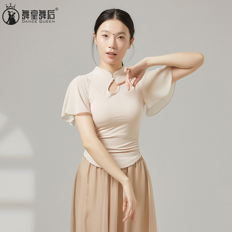 古典舞蹈新中式旗袍领小飞袖上衣