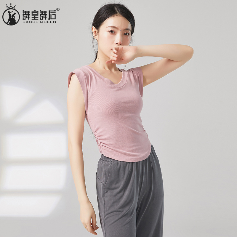 练功服秋季现代舞无袖上衣女古典舞形体练功服日常可穿V领舞蹈服
