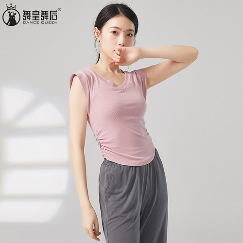 练功服夏季现代舞无袖上衣女古典舞形体练功服日常可穿V领舞蹈服