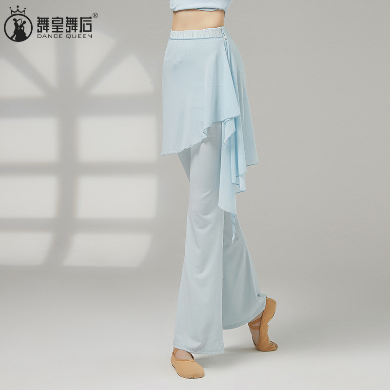 春夏舞蹈裤微喇叭裤女现代舞遮臀假两件裙裤古典舞练功服形体裤子