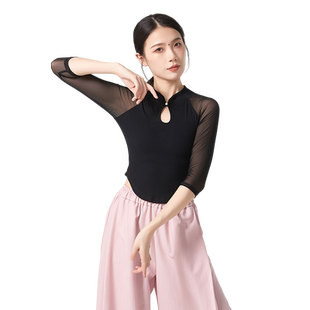 秋冬新古典舞服装气质修身纱衣现代舞演出服练功服身韵形体服上衣