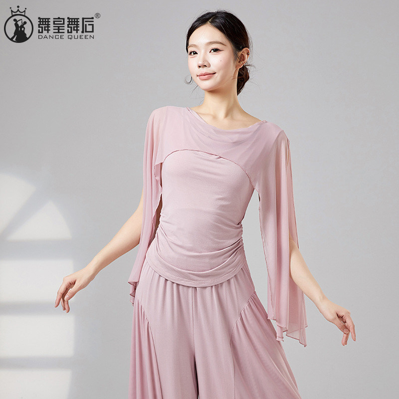 古典舞练功服女新款披肩上衣网纱