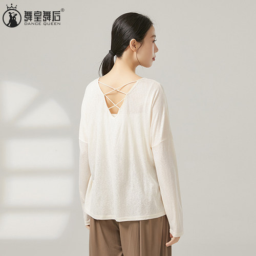 爵士舞宽松罩后背镂空防晒打底衫