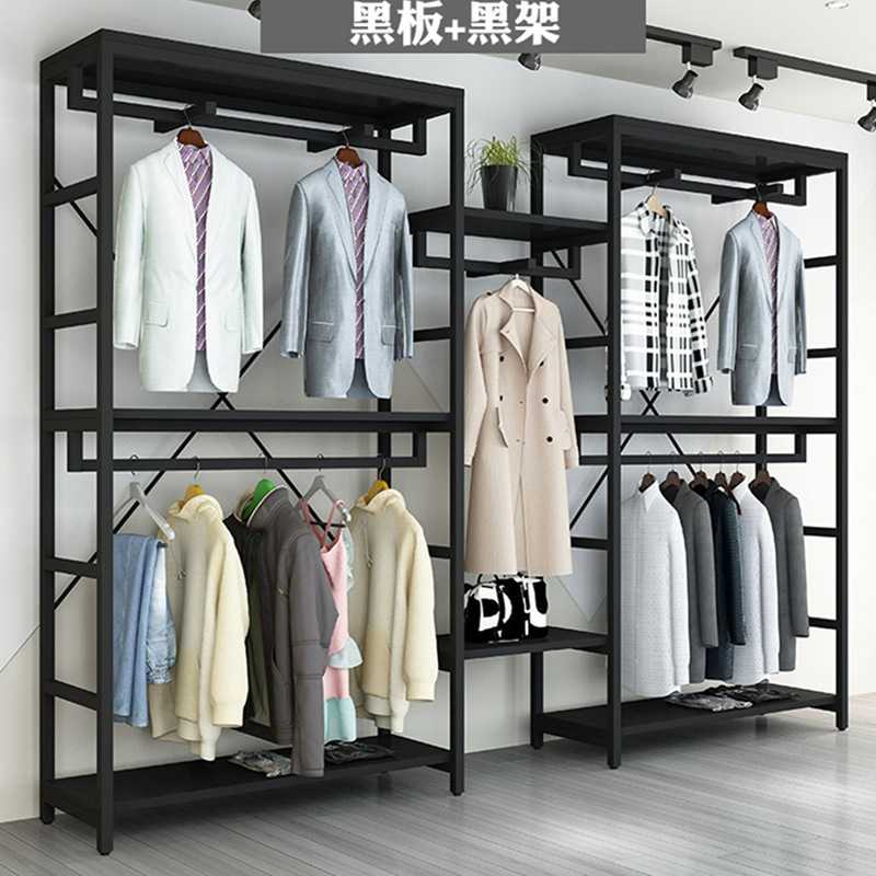 简约服装店展示架卧室靠墙开放式衣柜衣帽间落地组装挂衣架置物架
