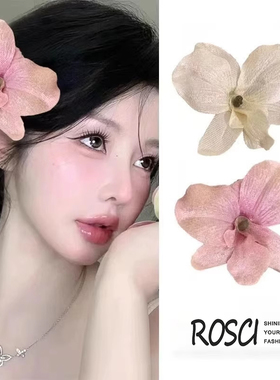 边夹花朵鸭嘴夹高级感发夹