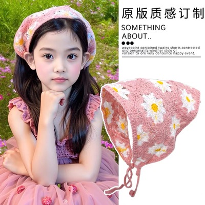 儿童可爱复古针织三角巾