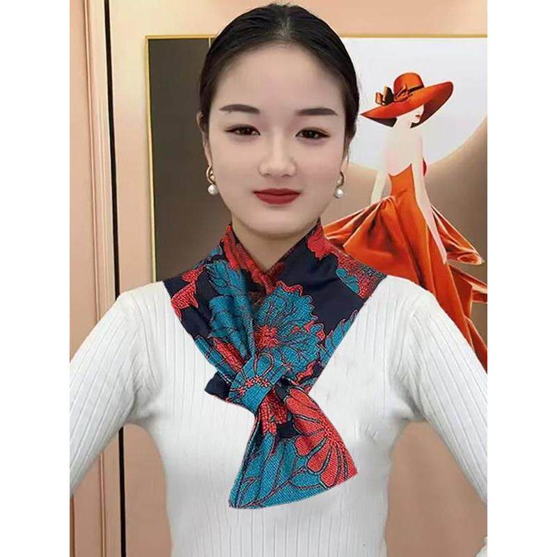 新款德绒带兜护颈围脖女冬防寒百搭脖套防风保暖围巾长方形假领子
