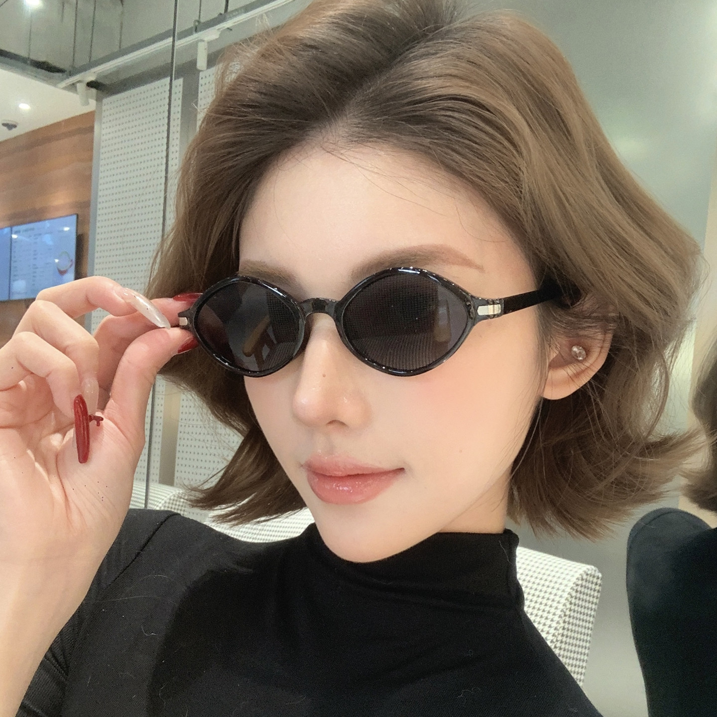 猫眼墨镜女款2026新款高级感个性时髦小脸款遮阳显脸小欧美太阳镜