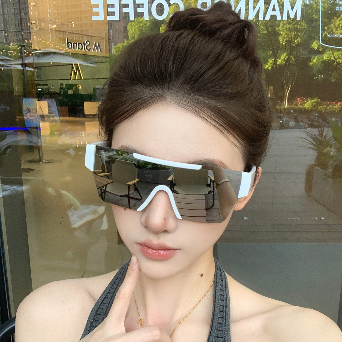 墨镜女2026新款ins高级感大框圆脸显瘦旅游拍照太阳眼镜男韩版潮