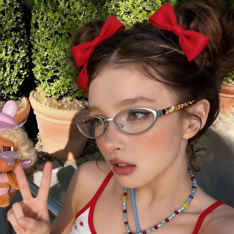 韩版猫眼眼镜框女高级感近视可配度数辣妹痞帅素颜平光眼镜男复古