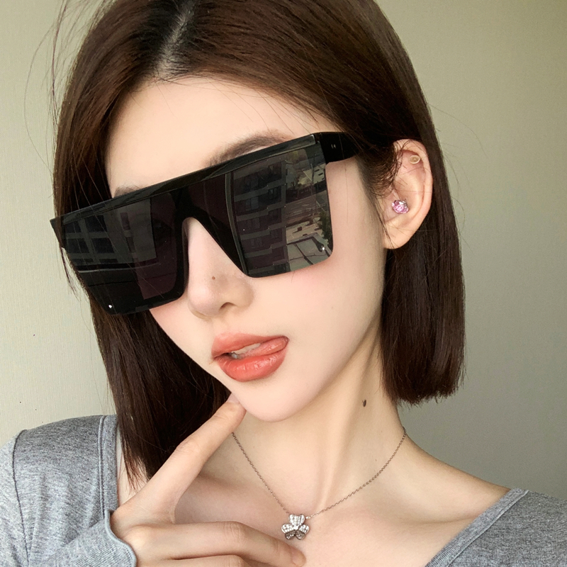 新款墨镜防风复古女大框方形