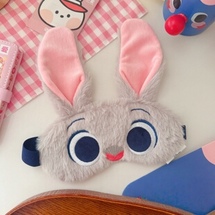 尼克朱迪毛绒遮光眼罩卡通可爱学生儿童透气护眼枕兔子警官睡眠罩