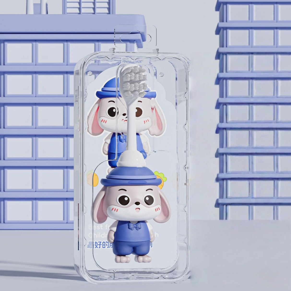 卡通立体动物城造型牙刷儿童用初学者尼克朱迪细毛牙刷洗漱可伸缩