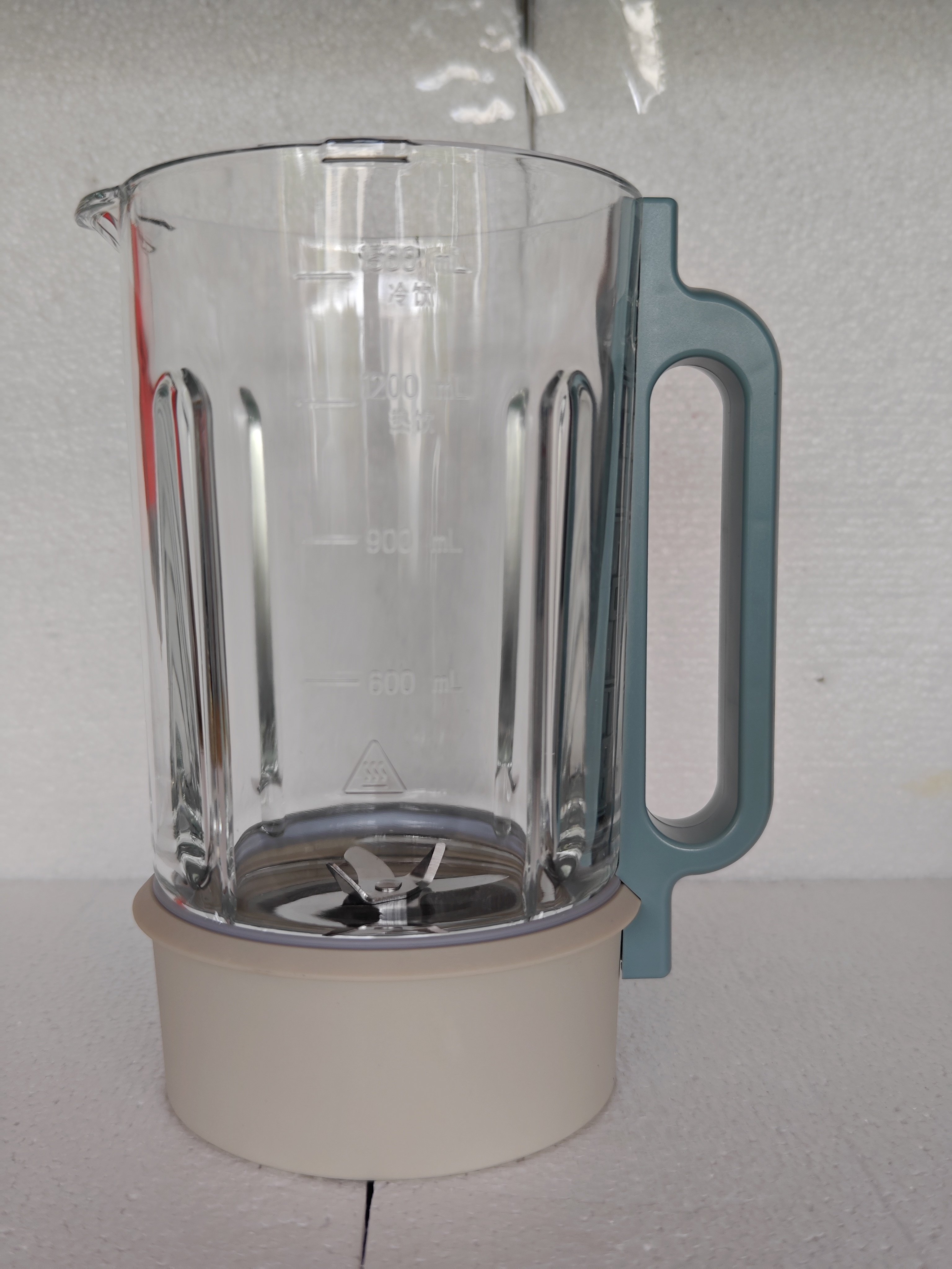 美的破壁豆浆料理机配件BL80SJ52全新加热搅拌玻璃杯组杯座