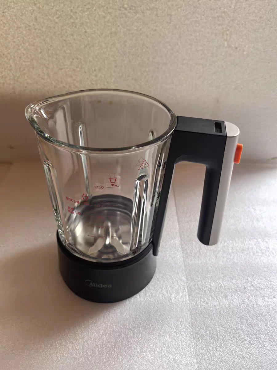 美的破壁机配件EBL1560/EBL1561全新加热搅拌玻璃杯/不锈钢杯盖