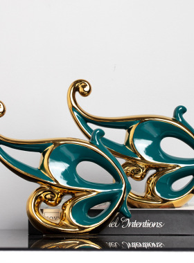 北欧欧式创意绿f金摆件家居饰品乔迁新家室内装修设计客厅电视柜