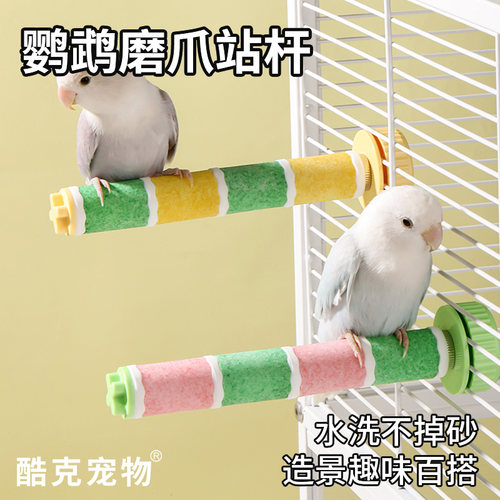 酷客鹦鹉站棒蛋糕造型鹦鹉站杆