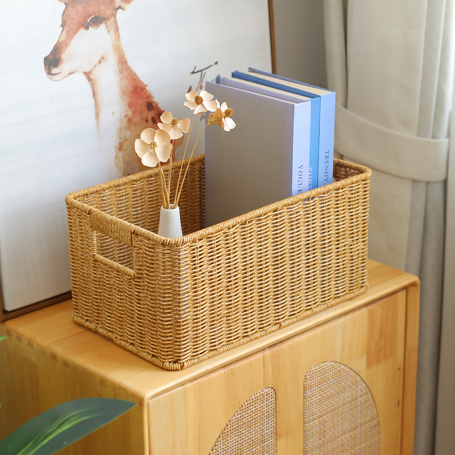 茶几收纳筐客厅电视柜抽屉整理篮