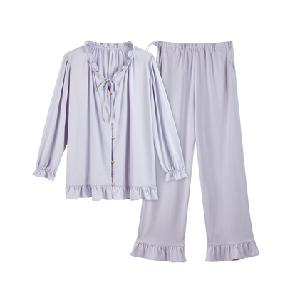 宫熏莫代尔月子服产后睡衣家居四季薄款孕妇抗菌哺乳喂奶服套装 — 5