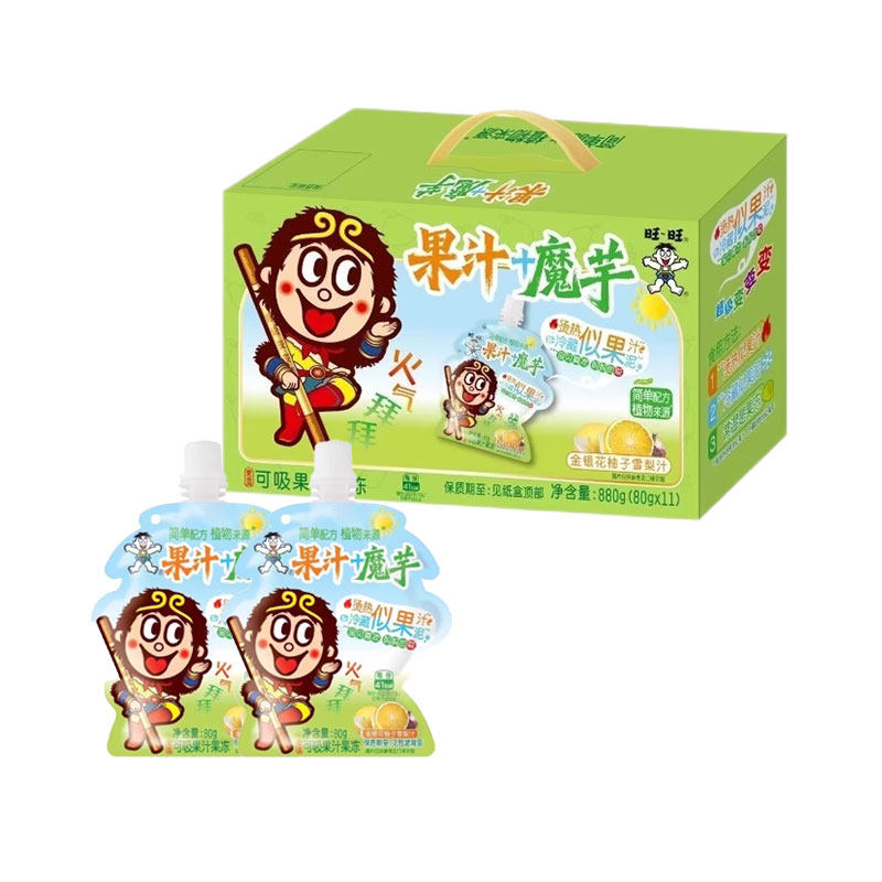 旺旺880g果汁魔芋可吸果蔬果冻礼盒装苹果山楂山药味礼盒