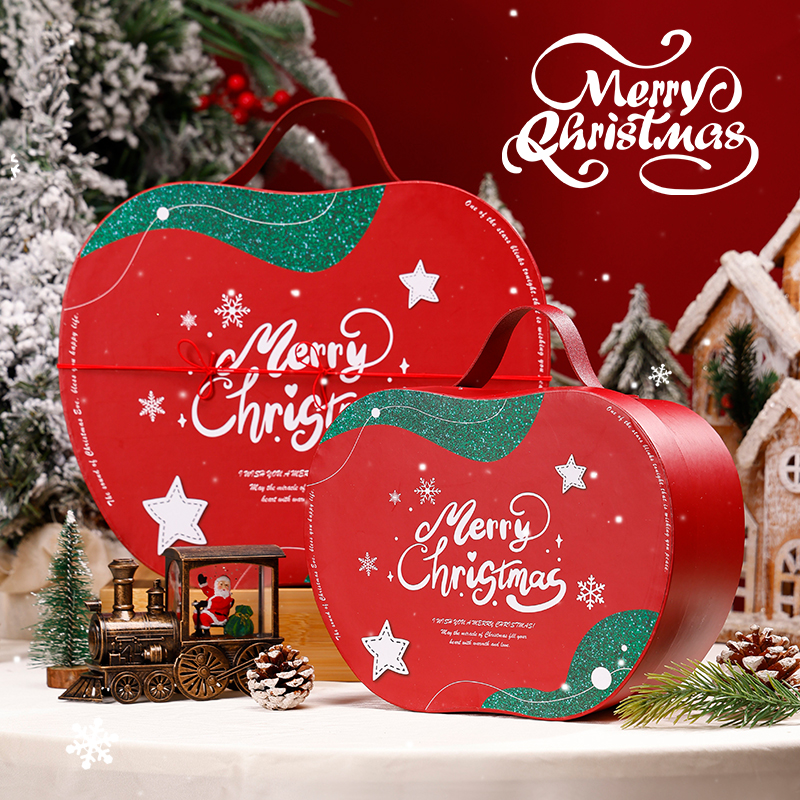 圣诞礼盒创意手提礼品盒高级平安夜苹果包装糖果礼盒空盒子仪式感