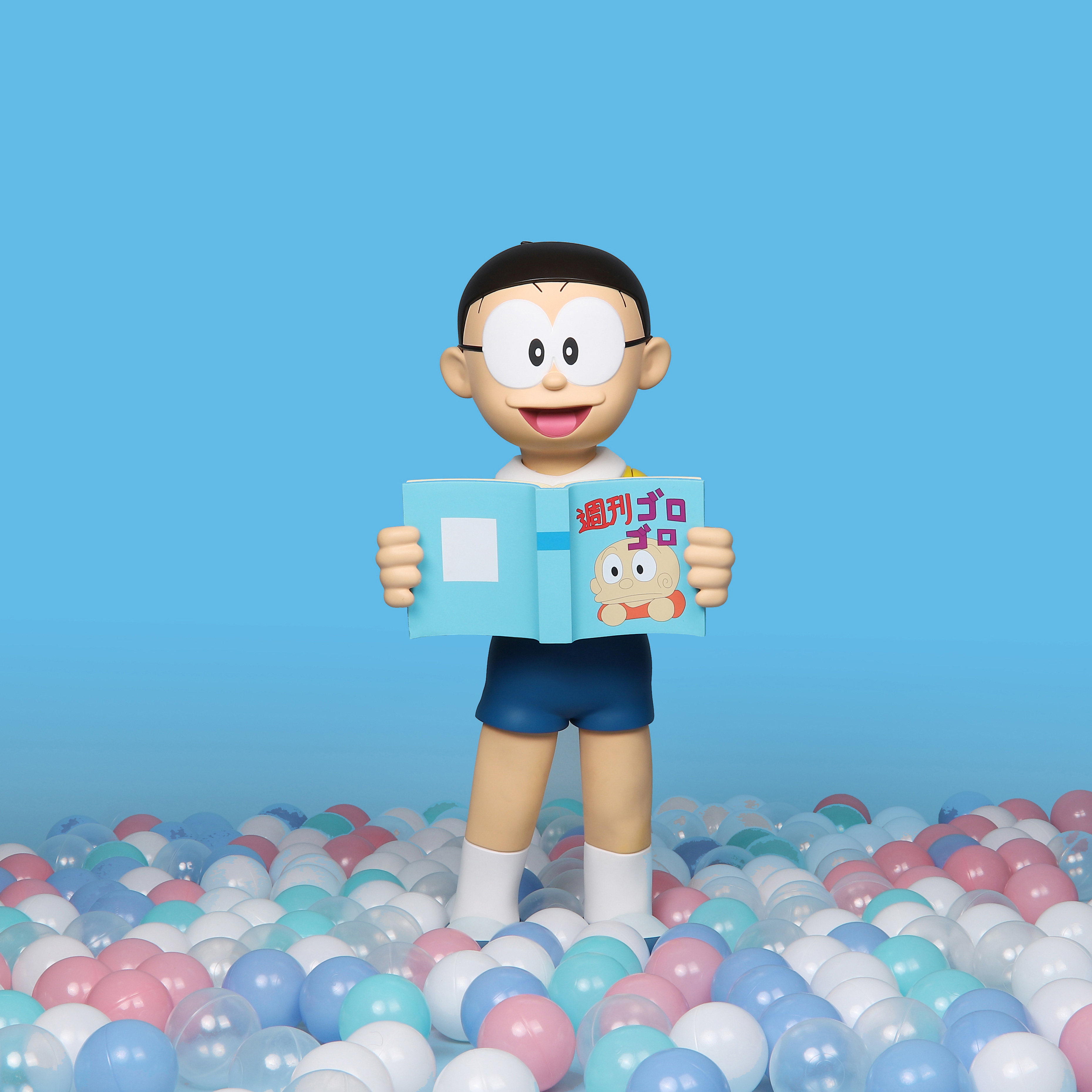 62cm哆啦a梦系列 野比大雄 搪胶公仔  经典收藏