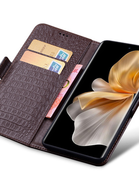 适用vivos19手机壳s18pro真皮翻盖s18e保护套viv0s17s磁吸搭扣皮套镜头全包防摔vivi高档商务可插卡外壳男女