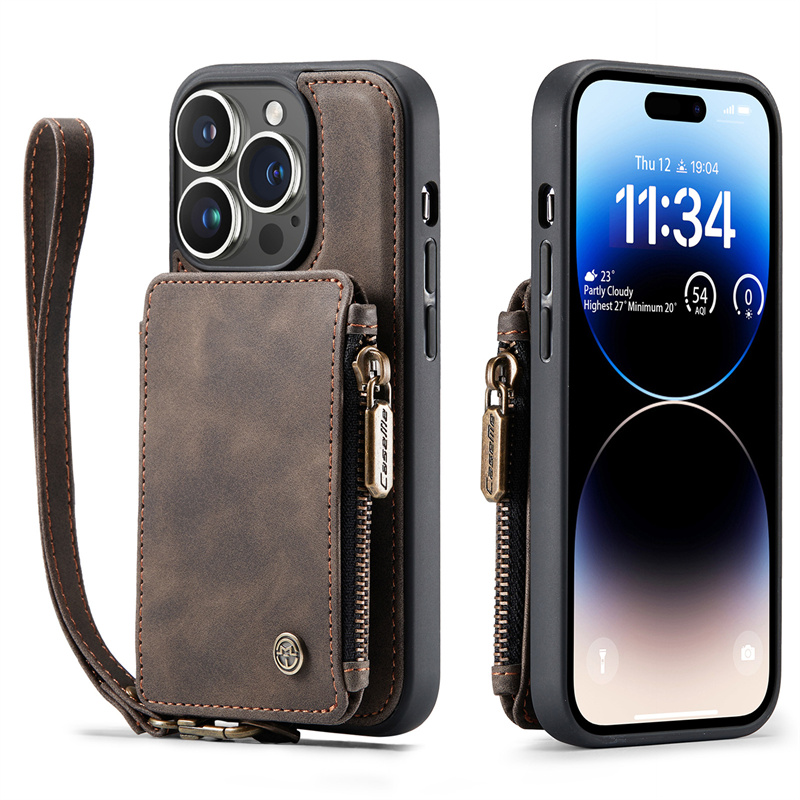 适用iPhone15/4promax手机壳苹果12/13 pro保护壳plus全包防摔后盖支架插卡xs max/xr腕带新款78保护壳男se23