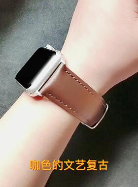 适用Apple Watch9/8/7表带真皮45/44mm蝴蝶扣苹果智能手表腕带iwatch Series10商务手表针扣男时尚个性表带