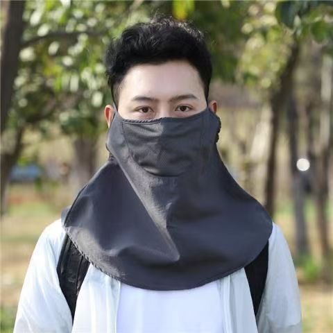 防晒面罩男夏季骑行钓鱼遮阳户外女挂耳面纱全遮脸透气防灰尘护颈