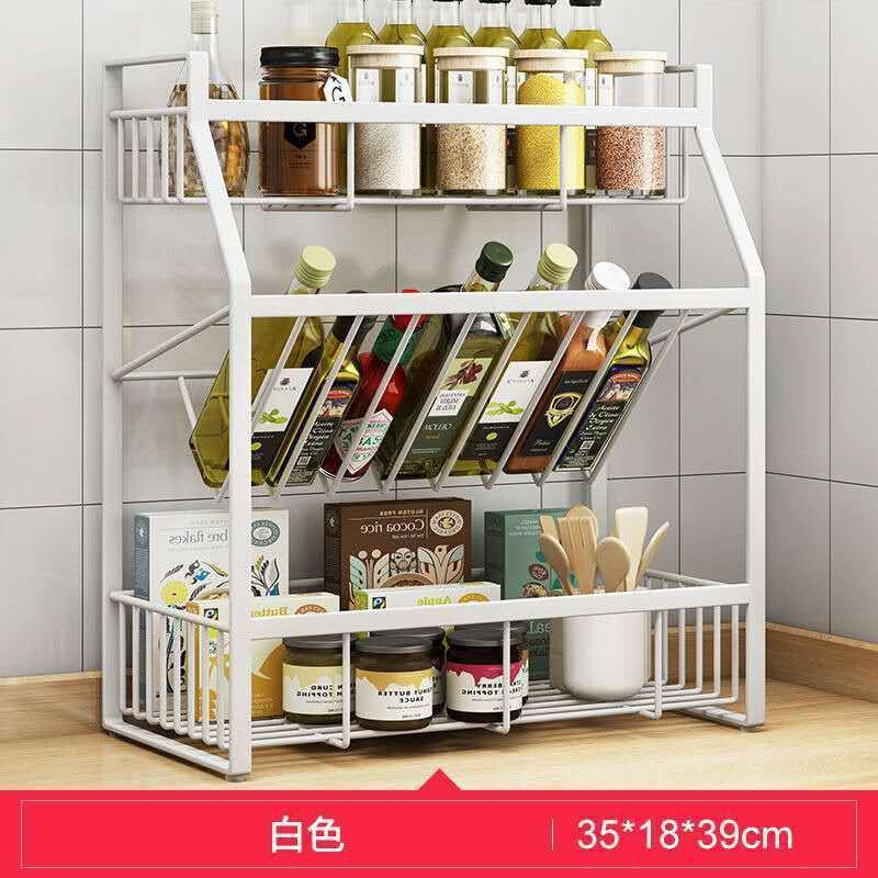厨房置物架调料架铁艺酱油醋收纳架子调料瓶调味品调味收纳架子