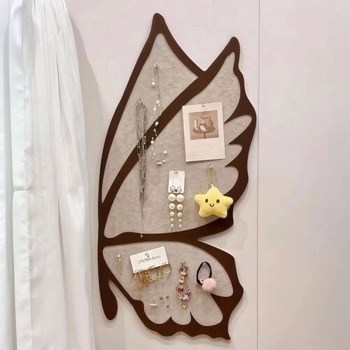 饰品收纳上墙创意蝴蝶毛毡板首饰展示架墙面装饰3d立体照片墙贴