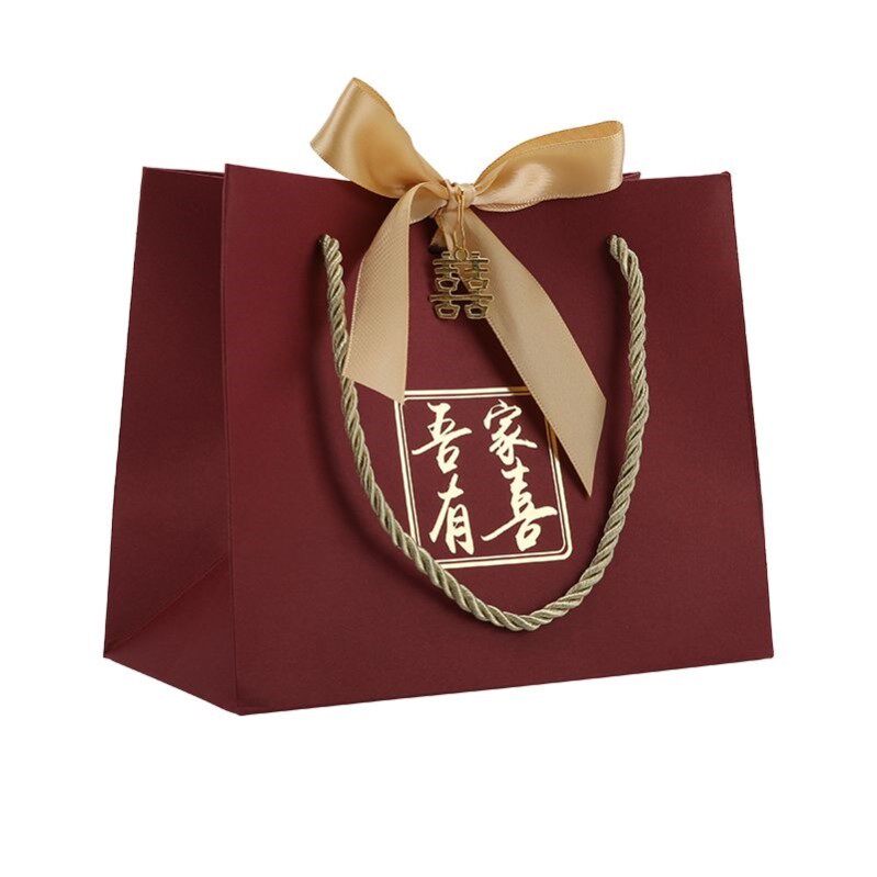 结婚喜糖袋子高级网红婚庆订婚礼回礼喜事伴手礼品糖果手提袋批发