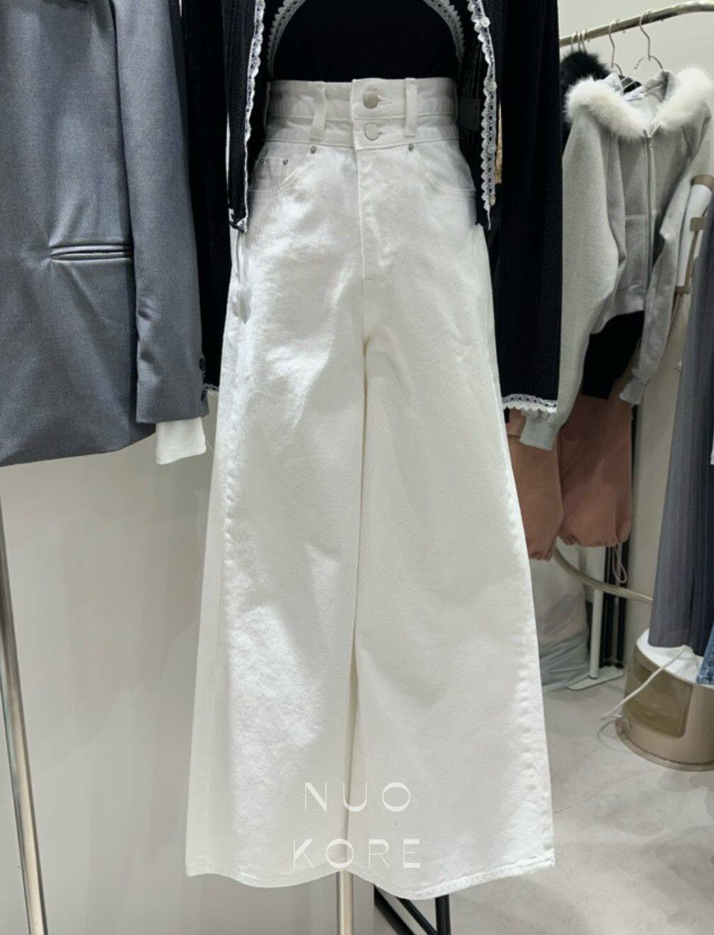 现货～BAIE.38韩国正品小众设计师品牌2026春款显瘦喇叭牛仔裤女