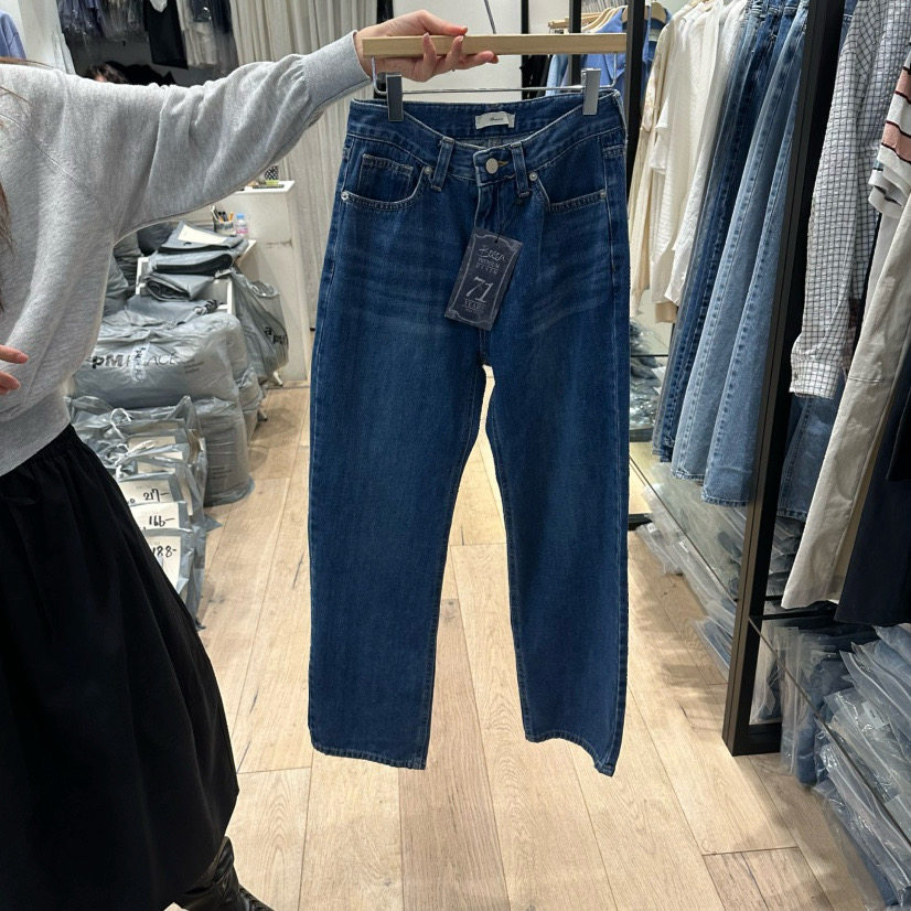 BRUNI韩国正品代购2026春夏新款百搭水洗宽松直筒牛仔裤女