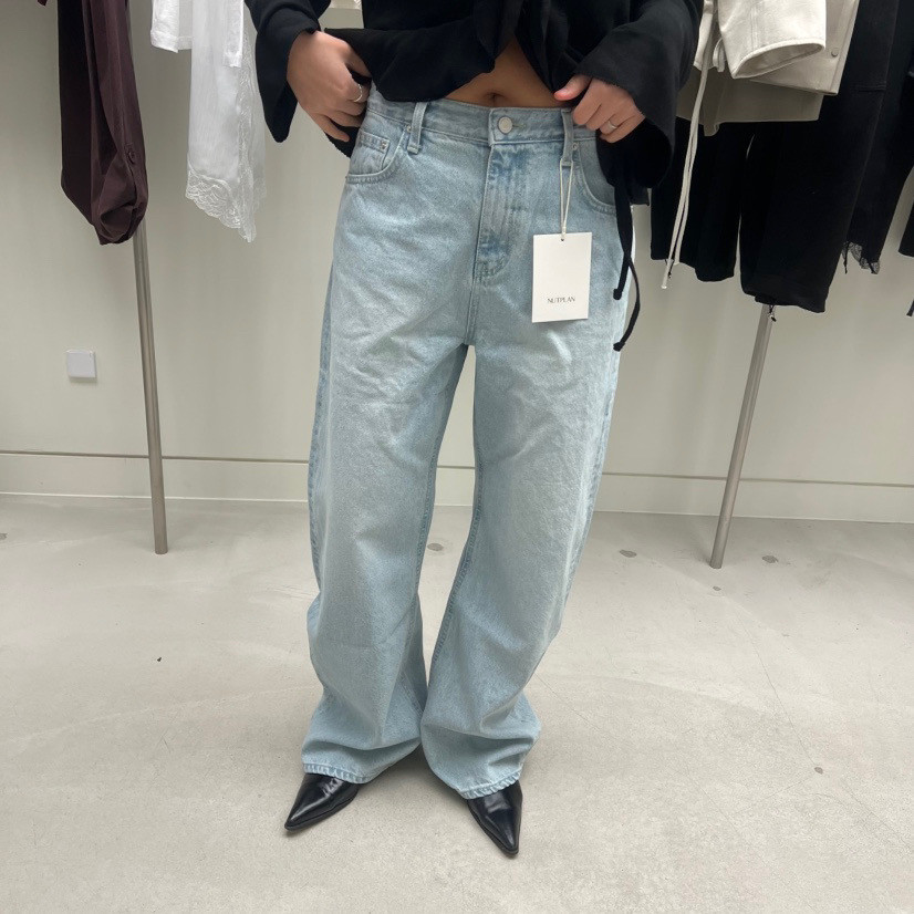 现货～NUTPLAN韩国正品小众设计师品牌2026春款高腰直筒牛仔裤女