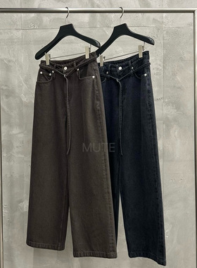 MUTE-P韩国代购正品2025秋冬季新款宽松直筒休闲牛仔裤女