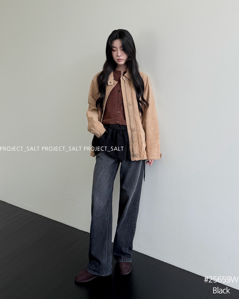 PROJECT SALT韩国正品小众设计师品牌25新款百搭休闲直筒牛仔裤女